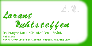 lorant muhlsteffen business card