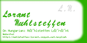 lorant muhlsteffen business card